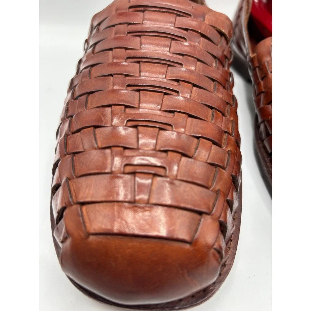 Nordstrom Handwoven Men's Brown Leather Huarache Woven Sandals Shoes Size 13